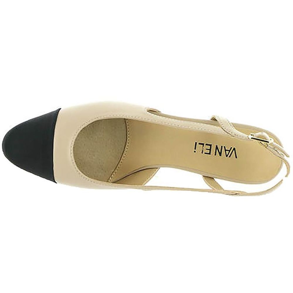 VANELi Womens Aliz Beige Leather Slip On Dress Slingback Heels Shoes NWT - Picture 2 of 4